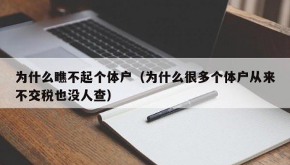 为什么瞧不起个体户（为什么很多个体户从来不交税也没人查）