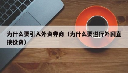 为什么要引入外资券商（为什么要进行外国直接投资）